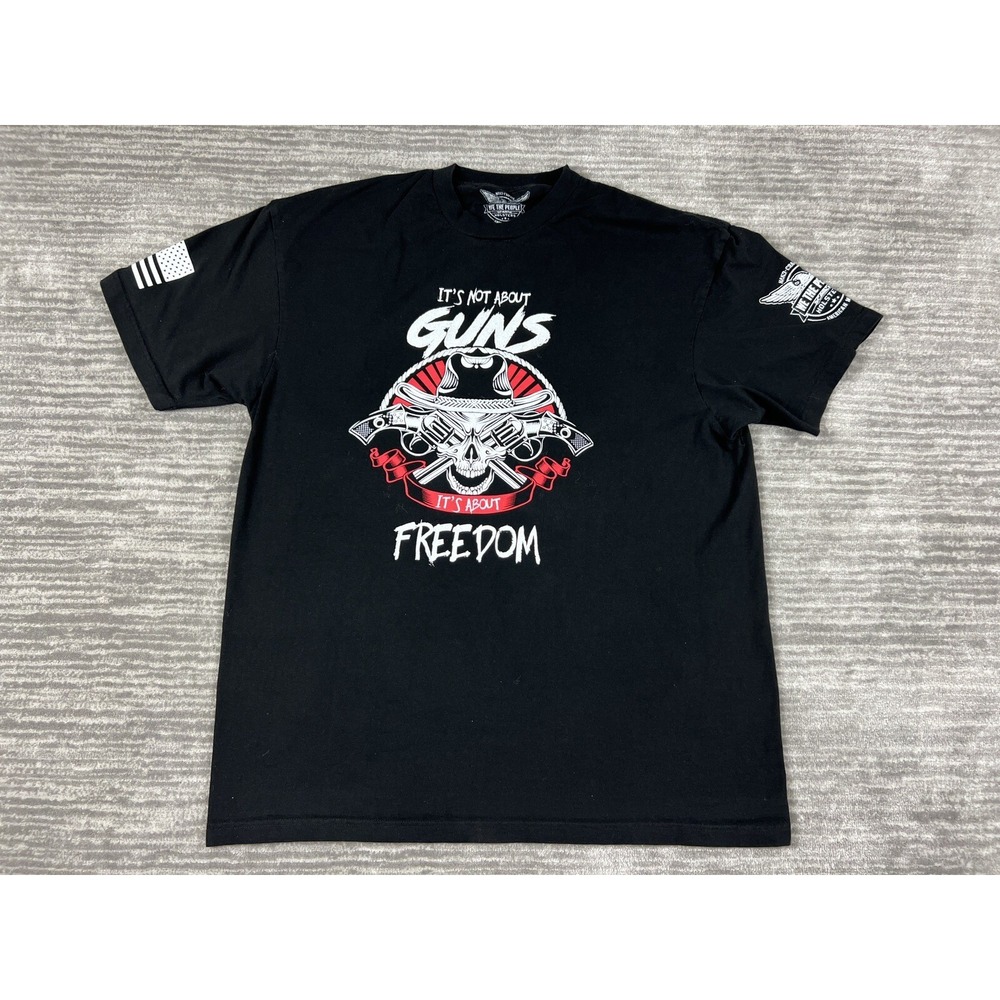 We The People Holsters T-Shirt Mens XXL Black Freedom Skull Graphic USA Made
